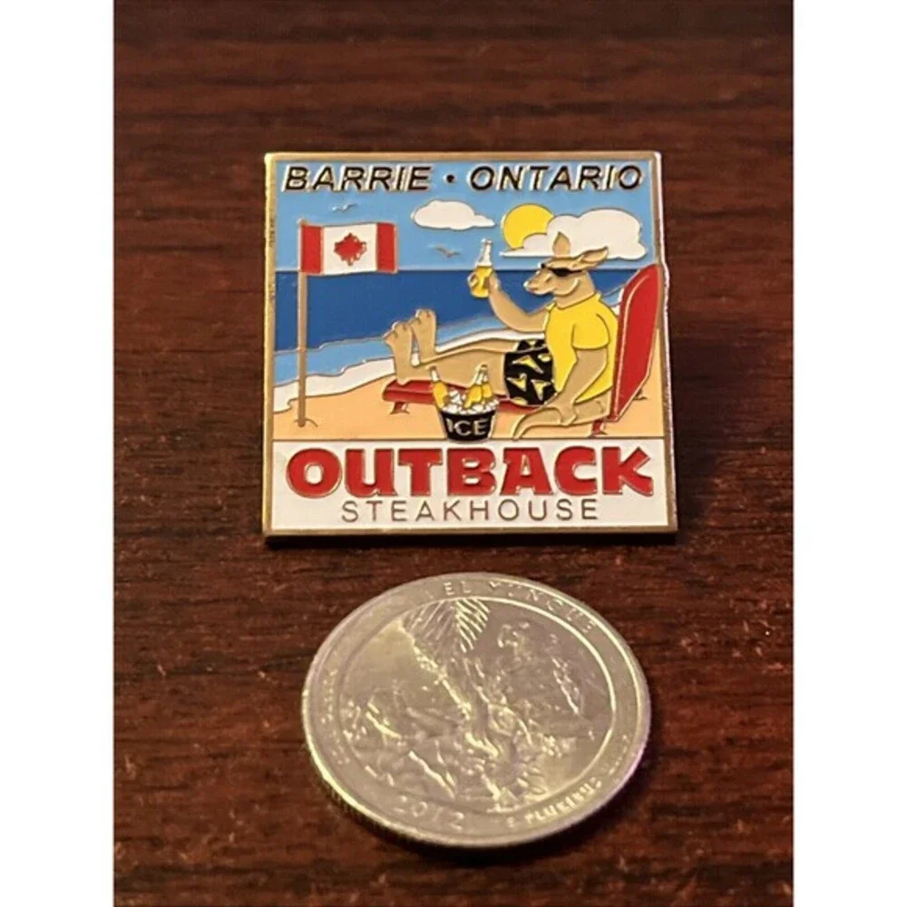 Outback Steakhouse Barrie Ontario Canada Kangaroo‎ Beach Lapel Hat Pin